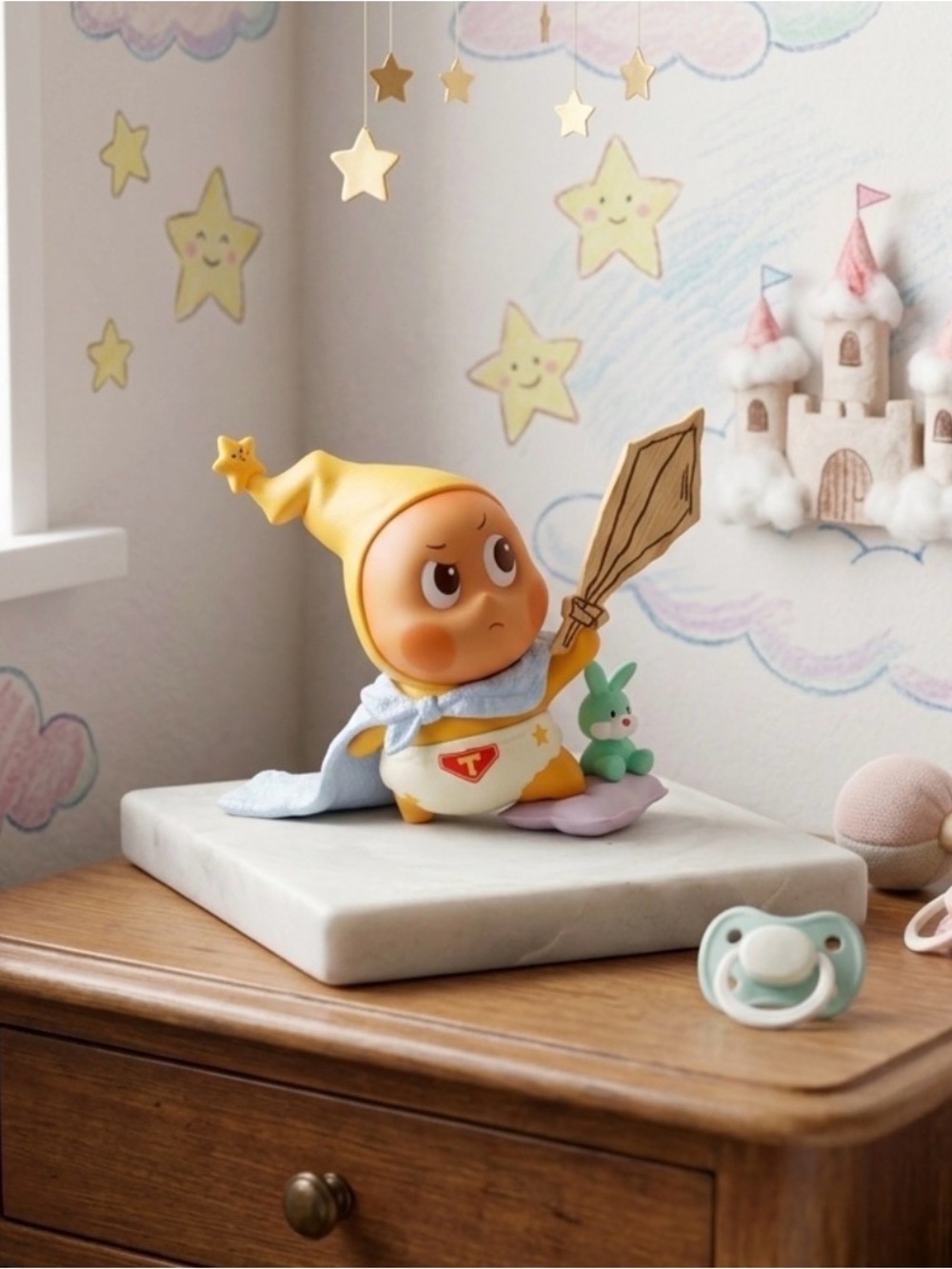 Twinkle Twinkle Be a Little Star Series Superhero Baby Figurine with Blue Cape